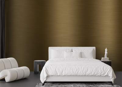 Stainless steel gold polished metal surface background or aluminum brushed silver texture with reflection. Wall mural