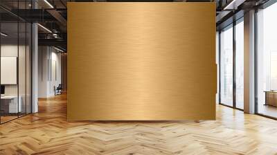 Stainless steel gold polished metal surface background or aluminum brushed silver texture with reflection. Wall mural