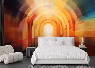 Abstract colorful empty Easter tomb concept. Wall mural