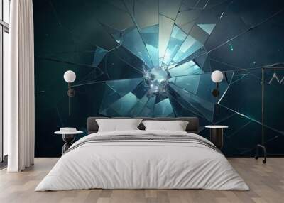 abstract shattered glass background Wall mural