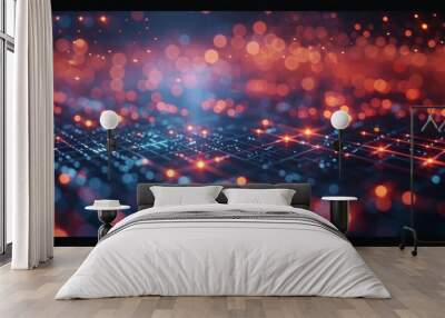 abstract video background with glowings and lights in the dark Wall mural