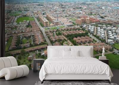 Aerial view of a residential district in the city Wall mural