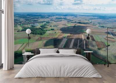 Aerial view of farm lands Wall mural