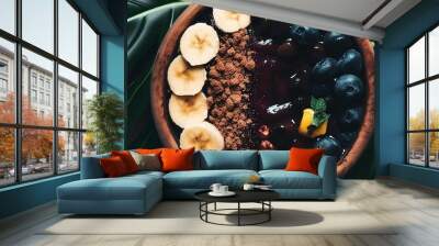 AI generated illustration of a delicious acai bowl Wall mural