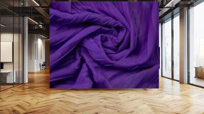 Close-up of ultraviolet fabric with wavy folds Wall mural