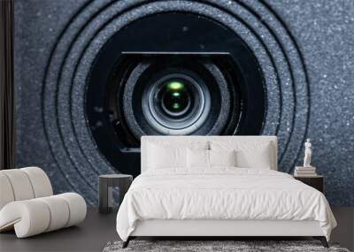 Closeup of gray web camera with focused lens Wall mural