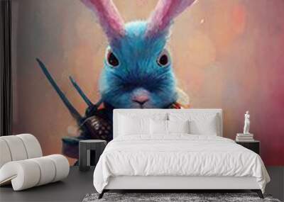 Warrior bunny solider vertical artwork Wall mural