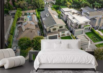 Exterior view of a contemporary new home in Los Angeles. Wall mural