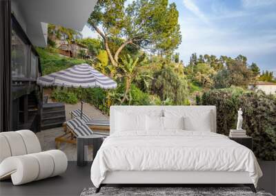 Modern Hollywood Hills home balcony in Los Angeles, California, with a remodel of an older house Wall mural