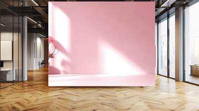 Pink wall to display product. background for photo studio. AI generated digital art Wall mural