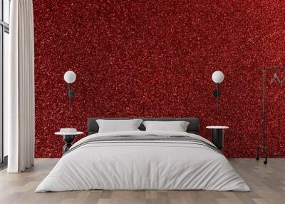 red glittering glitter fabric background with a very shallow light effects Wall mural