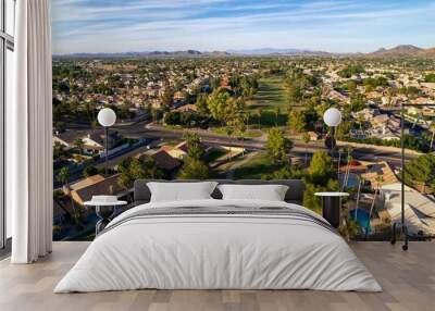 Scenic residential area with a golf course. Arrowhead Ranch, Glendale, Arizona, United States Wall mural