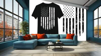 USA flag shirt on a white background Wall mural