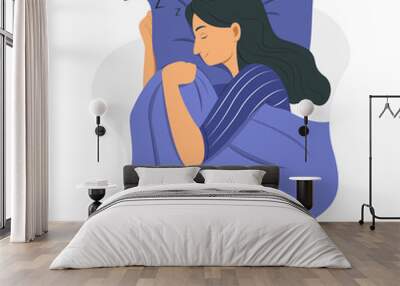 woman sleeping. Wall mural