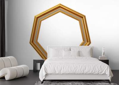 Golden heptagon (7 sides) picture frame Wall mural