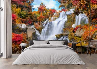 Mae Klang Waterfall, Doi Inthanon National Park, Chiang Mai, Thailand Wall mural