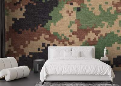 Royal thai marine  digital woodland camouflage fabric texture ba Wall mural