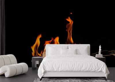 A short circuit at night causes fire and flames. Using non-standard equipment can be dangerous. overload Wall mural