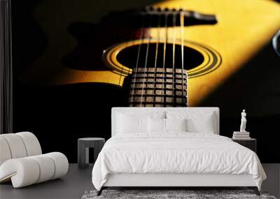 The guitar with lighting and black color background Wall mural