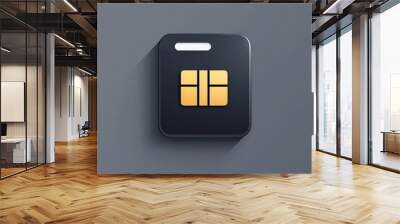 Modern credit card reader with sleek design, isolated on neutral background. Wall mural