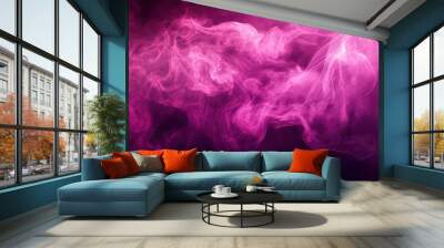 Vibrant pink smoke swirls create an abstract, artistic backdrop perfect for creative projects and design needs. Wall mural