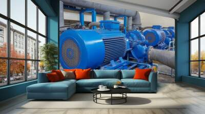 Electric motors driving water pumps Wall mural