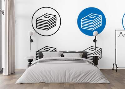 Books vector icon in black and blue colors Wall mural