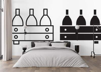 Box of wine vector icon in solid and outline style Wall mural