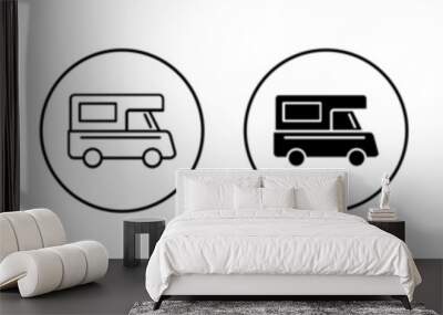 Campervan vector icon illustration set Wall mural