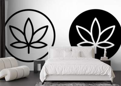 Cannabis vector icon symbol in flat style. Wall mural