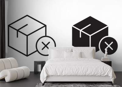 Delivery cancelled vector icon in solid and outline style Wall mural