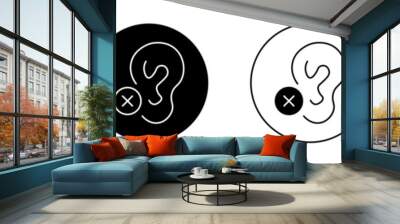 Ear deaf vector icon symbol in flat style. Wall mural