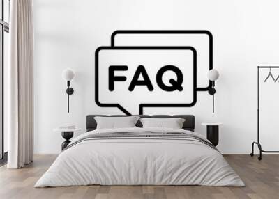 FAQ liner icon vector set. Wall mural