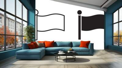 Flag vector icon in solid and outline style Wall mural