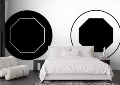 Octagon vector icon symbol in flat style. Wall mural