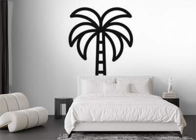 palm tree icon isolated on white background Wall mural