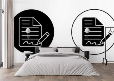 signature file vector icon symbol in flat style. Wall mural