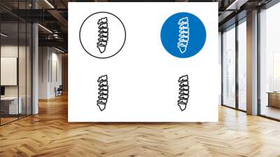 Spine Bone vector icon in black and blue colors Wall mural