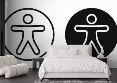 Universal access outlined icon vector collection. Wall mural