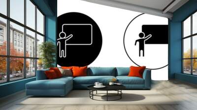 User chalkboard vector icon symbol in flat style. Wall mural