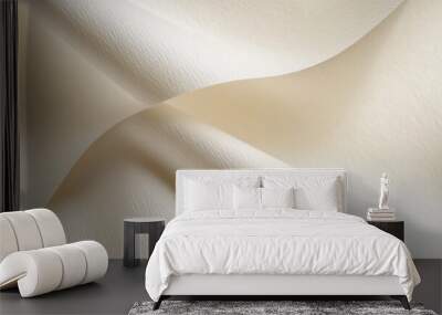 Abstract background of white textured paper folded and curved. Wall mural