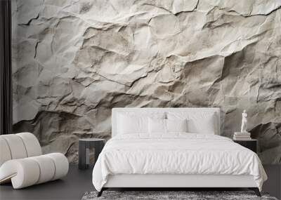 Crumpled paper background with a rough texture and some subtle gray and white shades. Wall mural