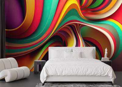 Psychedelic multicolor background. Wall mural