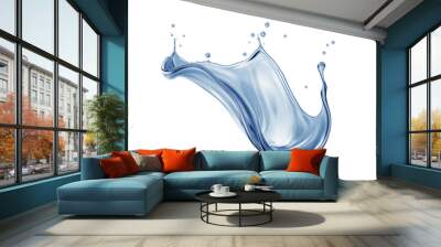 Water splash on isolated background. Fresh blue water splash.  Wall mural