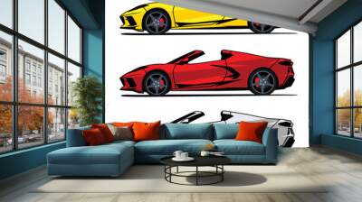 fast car side view vector design Wall mural