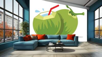 fresh young coconut drink vector design Wall mural