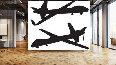 military drone silhouette set vector design Wall mural