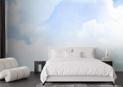 Vector realistic sugar cloud in blue sky Wall mural