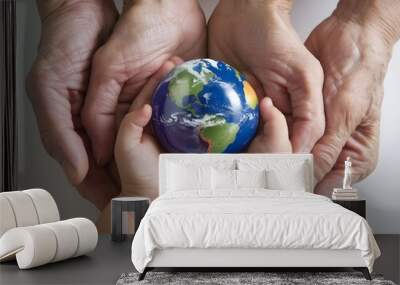 hands holding the earth Wall mural