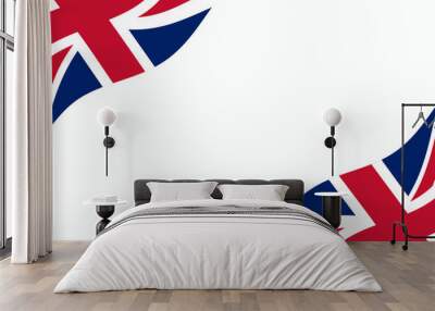 UK flag background waving flag vector illustration for decoration ceremony holiday banner frame 3d gradient.  Wall mural